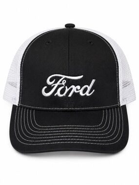 Ford Unisex Black and White Mesh‎ Trucker Hat